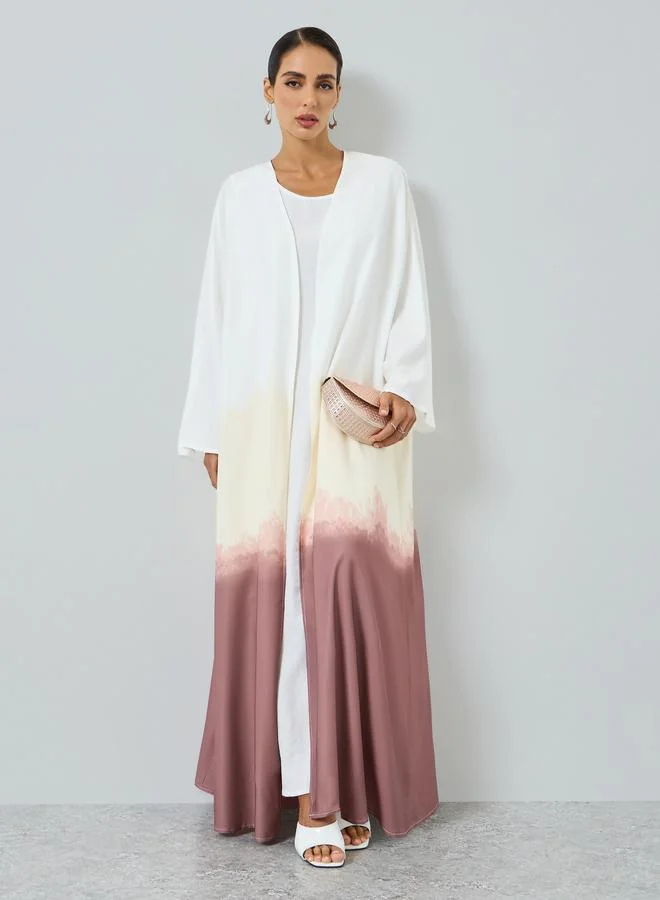 تايك تو عباية بطبعة عنبر وأكمام طويلة